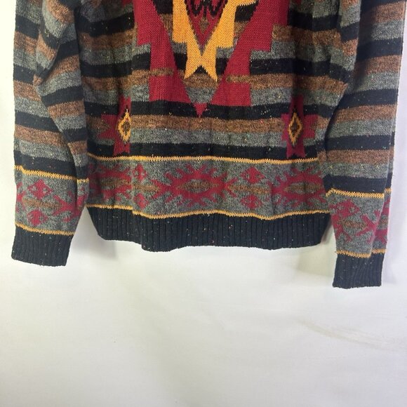 Vintage 80s Streetwear Navajo Western Knit Rainbow Sweater - Picture 2 of 7